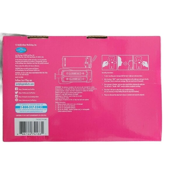 BUILD-A-BEAR WORKSHOP Secret Diary Bear NIB Records Personalized Messages Neon - Picture 7 of 7